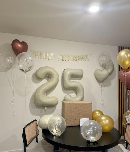 40 Inch Big Cream White Number 2 Balloon Birthday Decoration, Number 2 Helium Balloon 12 20 22 23 24 26 28 32 42 Celebration, Boy Girl Baby Anniversary Party Graduations Supplies Decorations