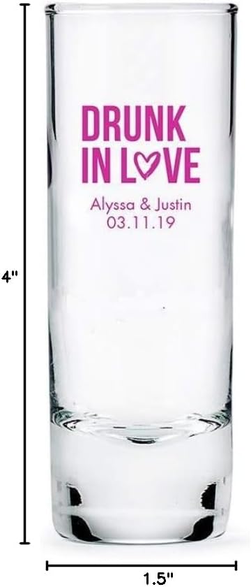 WEDDINGSTAR Personalized 2.5oz Tall Shot Glass Customizable Full Color Print - 84 pack
