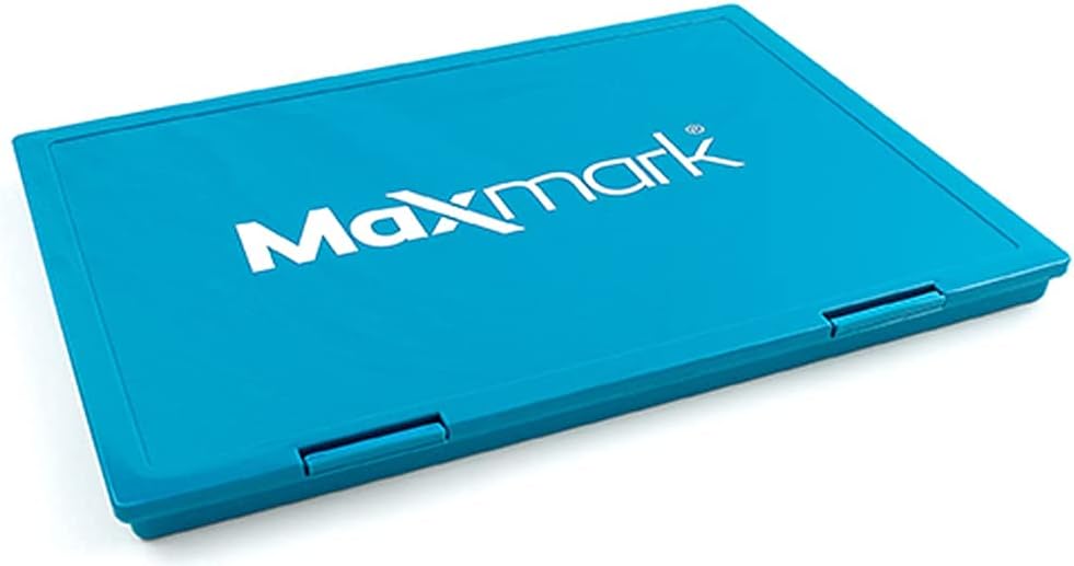 MaxMark Extra Large Blue Ink Stamp Pad - 8.25" x 11.5" - Industrial Felt Pad - Blue Color