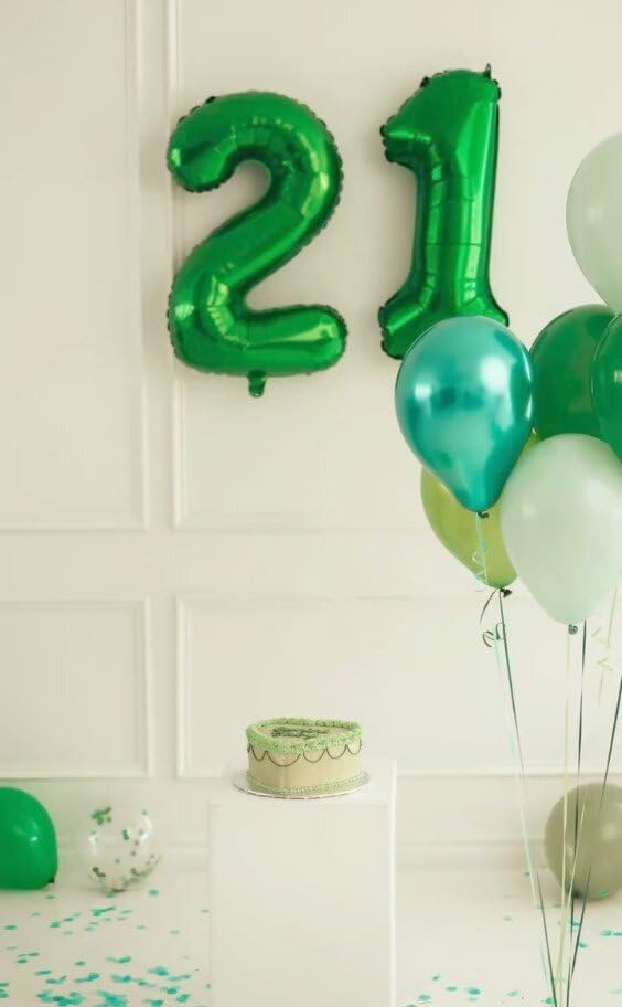 Green 40 Inch Large Number 25 Birthday Balloon, 25 Birthday Celebration Decorations, Foil 25 Mylar Helium Number 25 Balloons Anniversary Party Supplies