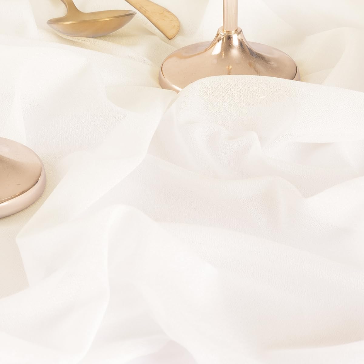 MLMW Wedding Arch Draping Fabric 2 Panels 29" x 20Ft Ivory Sheer Wedding Arch Backdrop Drapes Outdoor Curtain for Ceremony Party Background Ceiling Decor