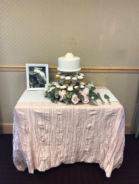 YOUR CHAIR COVERS - 90 x 132 inch Rectangular Crinkle Taffeta Tablecloth - Blush, Rectangle Table Linens for 6 ft Rectangular Tables, Wedding Crushed Table Cloth