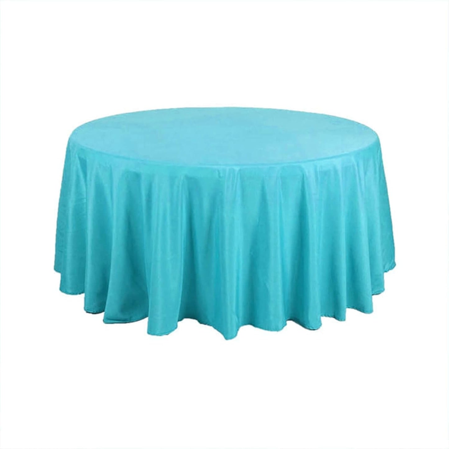 Efavormart Round Tablecloth, 120 Inch Stain & Wrinkle Resistant Washable Table Cloth, Decorative Polyester Fabric Table Cover for Banquet, Wedding, Dining - Turquoise