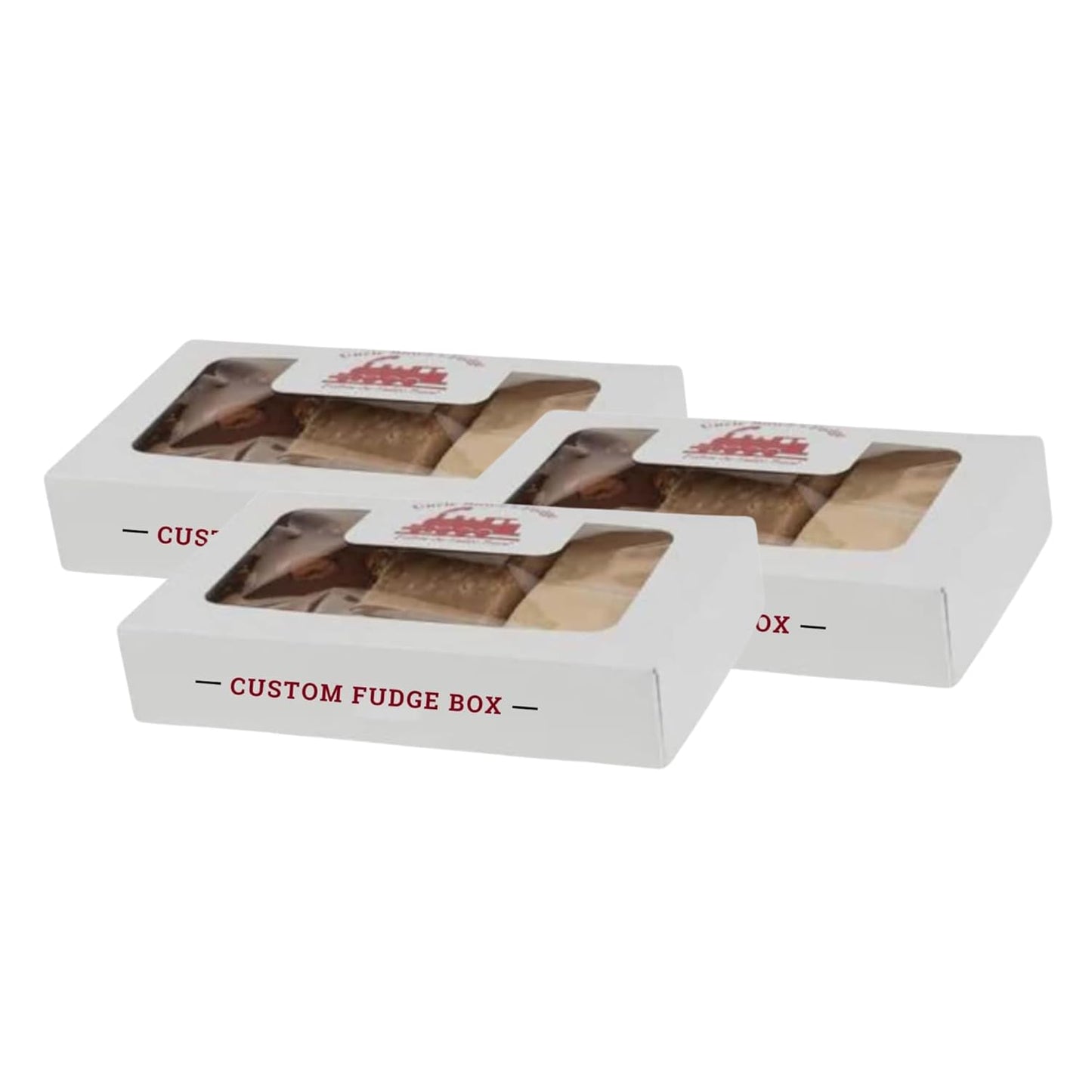 Uncle Butch’s Fudge Gift Box – 4-Piece Custom Flavors Sampler Made with Real Butter – Handcrafted Fudge Candy – Choose from 70+ Creamy Options Like Chocolate, Pumpkin, Peppermint & More - 32oz (3 Pack)