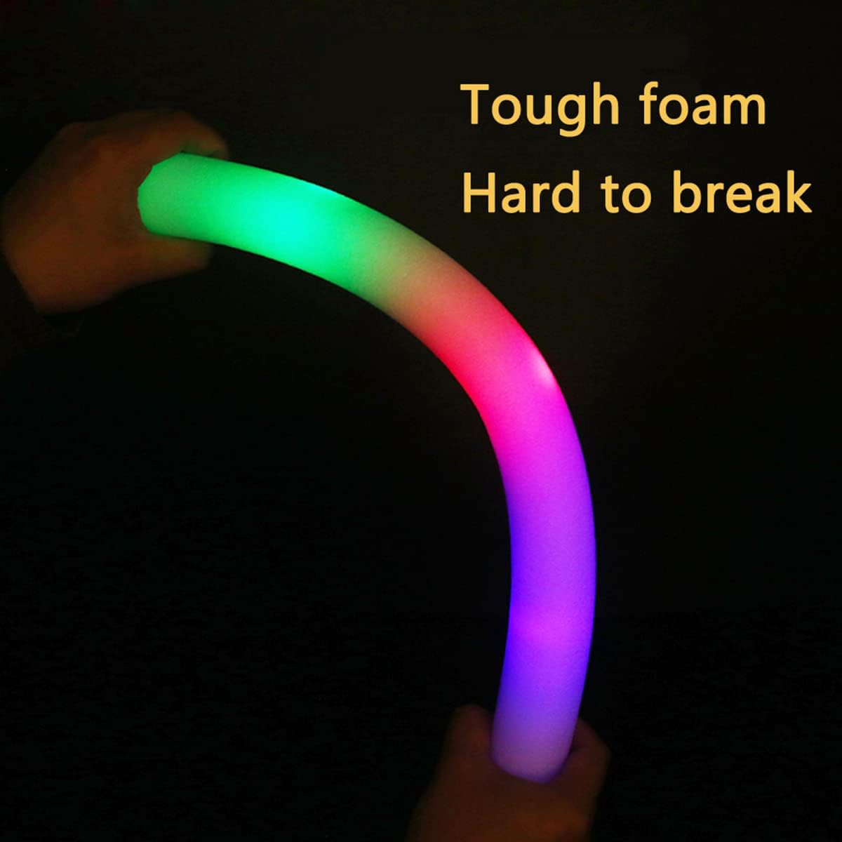 Glow Sticks Bulk-12 Pcs Light up Foam Sticks with 3 Modes Colorful Flashing Effect, Led Lights Glow in The Dark Party Supplies for Wedding Concert Raves Halloween Christmas