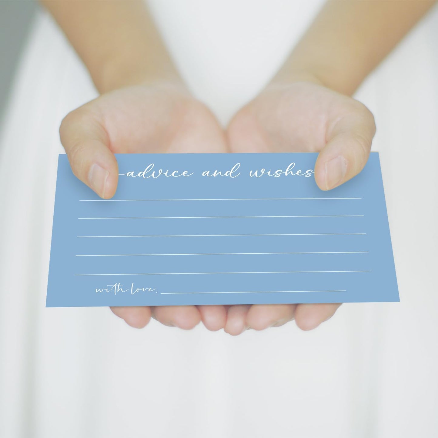 Bule Advice and Wishes Card, Advice Cards for The Bride and Groom, Bridal Shower,Wedding or Baby Shower, Birthday, Graduation, Retirement, Guestbook - 25 Cards -01