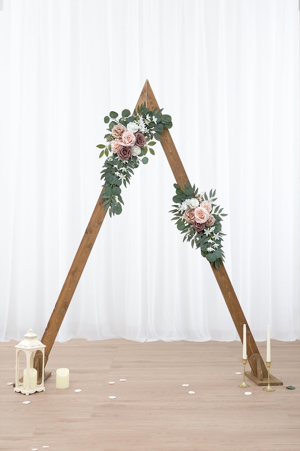 Artificial Dusty Rose Flowers Swag Set of 2 for Wedding Welcome Signs Floral Decorations, Wedding Arch Flowers for Wedding Ceremony