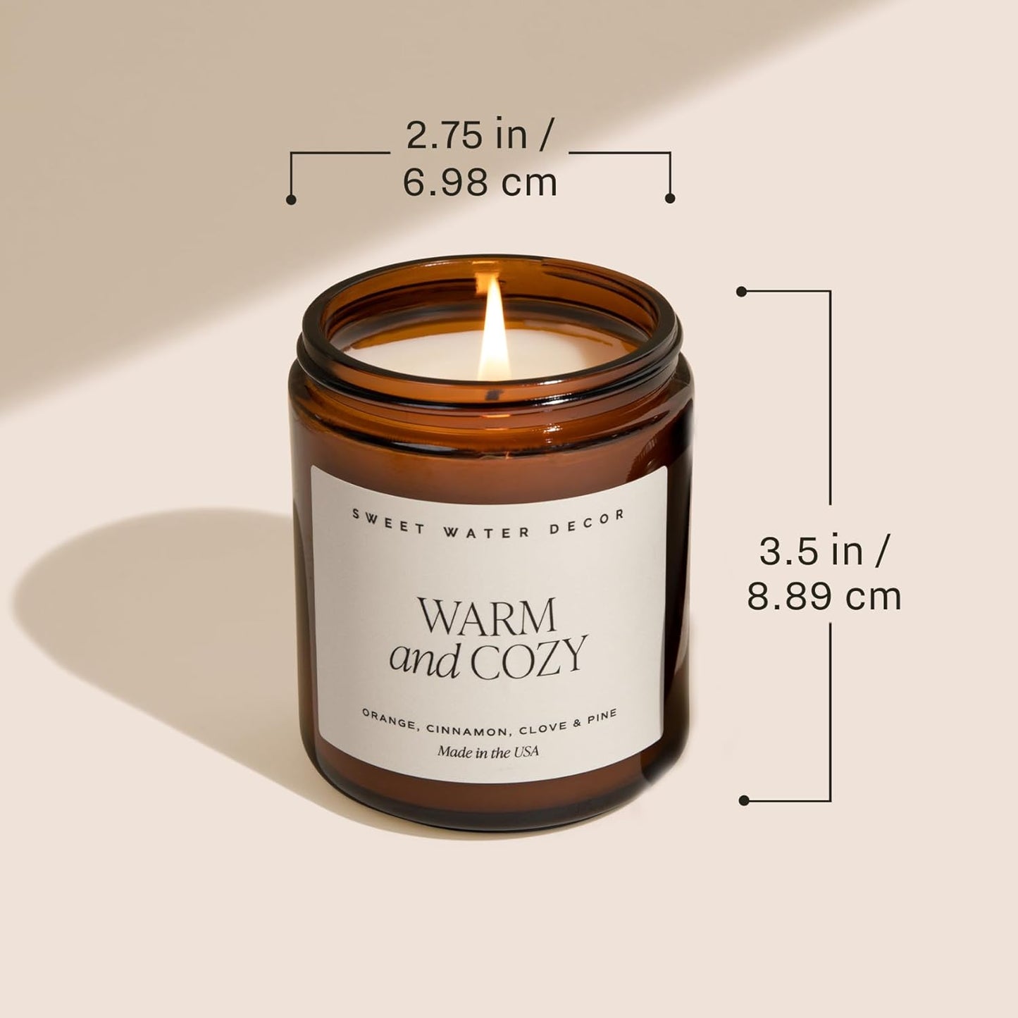 Sweet Water Decor Hello Pumpkin Candle - Fall Soy Candles with Pumpkin, Warm Spices, Vanilla and Buttery Pie Crust - Pumpkin Candles for Home with 40 Hours Burn Time - 9Oz Black Lid Amber Jar Candle