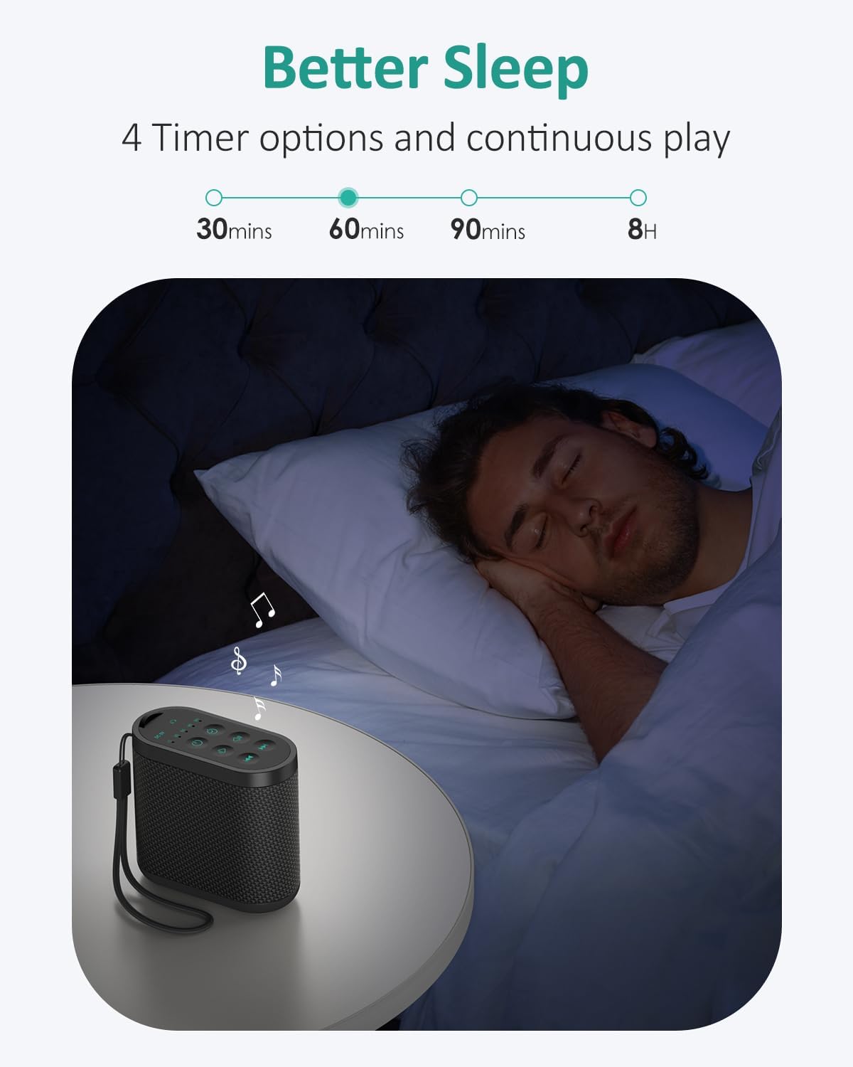 Portable White Noise Sound Machine for Adults, Baby - Brown/Pink/White Noise Machine๏ผRechargeable Battery, Headphone Jack, 21 Sounds, Nonstop Play & Sleep Timer, Memory Function, Home, Office,Travel