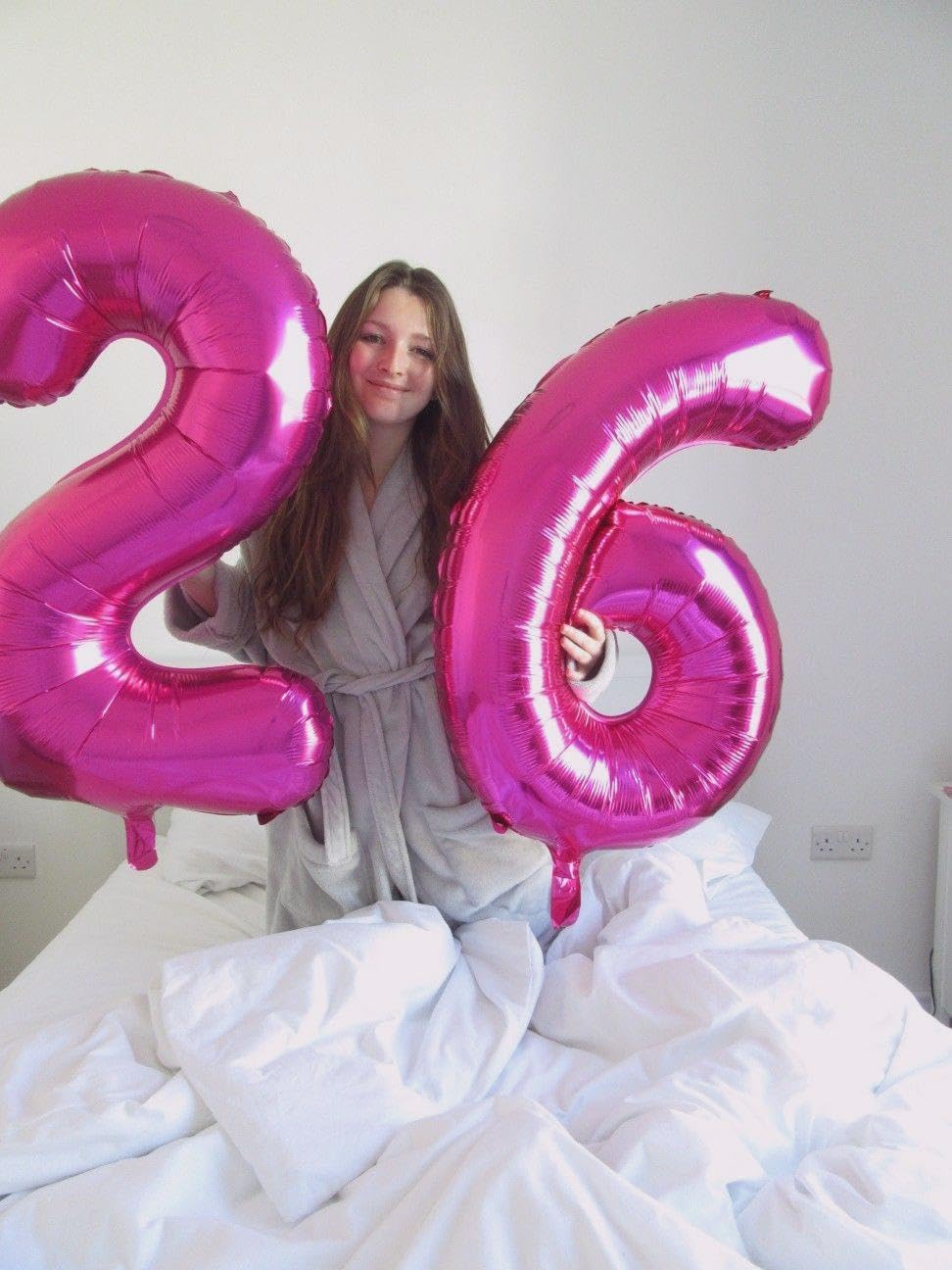 40 Inch Rosy Purple Mylar Foil Number 6 Birthday Balloon, Digital Balloons for 6 16 Boy Girl Party Decorations Supplies, Rosy Purple Big Helium Balloon Numbers for 26 36 46 60 Men Women Anniversary