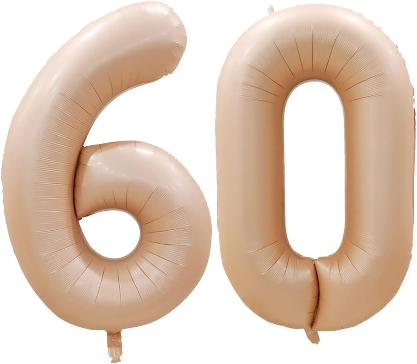 GOER Number 60 Balloons for 60th Birthday Party Decorations,42 Inch Jumbo Foil Helium Balloons for 60th Anniversary (Caramel)
