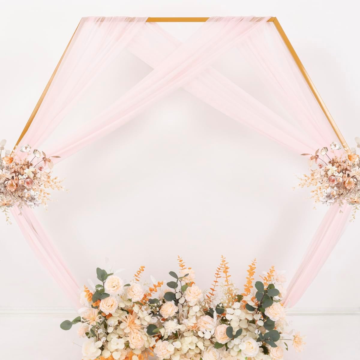 MLMC Blush Pink Wedding Arch Draping Fabric 4 Panels 29" x 20 FT Extra Long Gauze Drapes Sheer Backdrop Curtains 6.6 Yards Outdoor Drapery Panels for Wedding Ceremony Party Ceiling Decoration