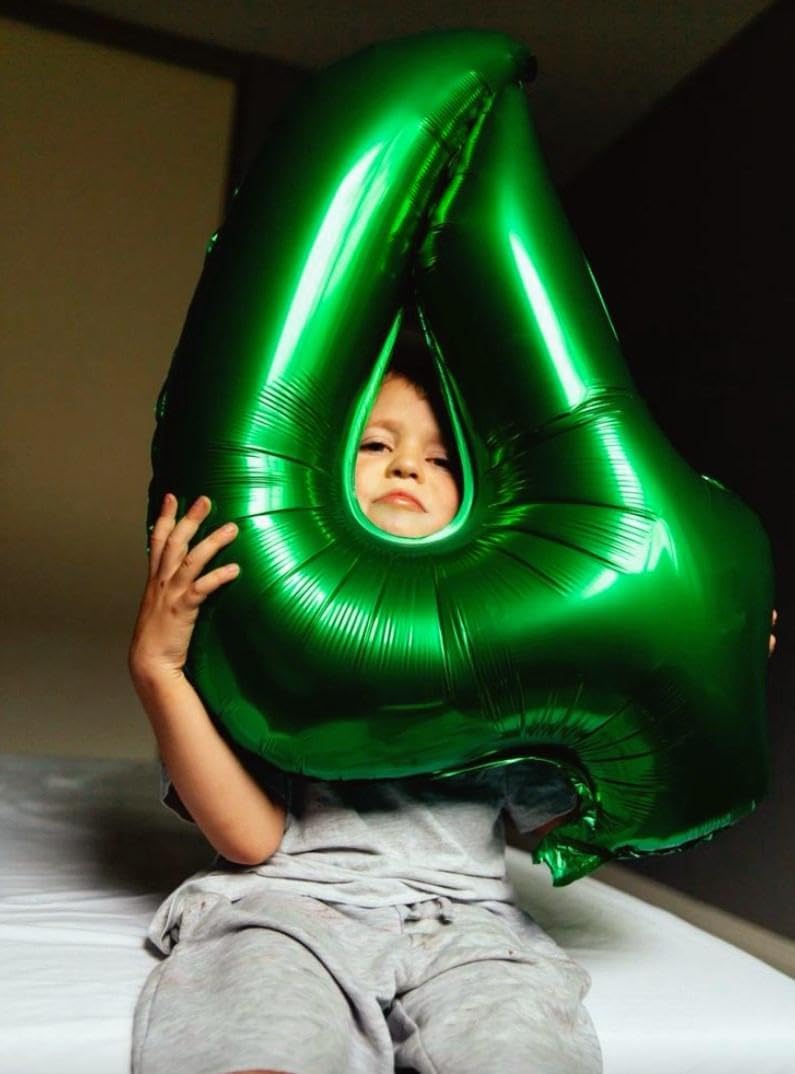 40 Inch Green Large Number 24 42 Birthday Balloon, Giant Number 24 42 Balloons, Foil Mylar Big Balloons for Anniversary Graduation Supplies Decorations