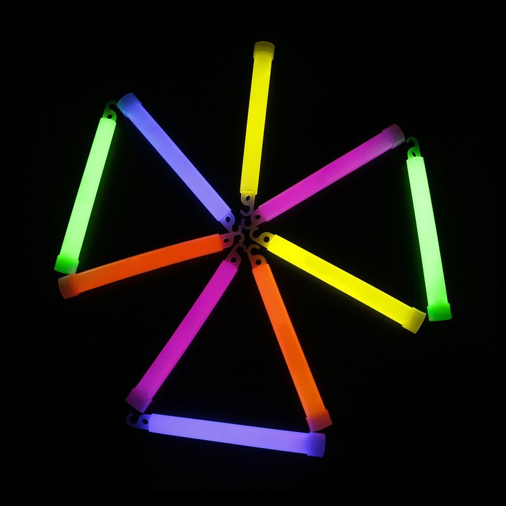 novelinks 50 Pcs 6'' Premium Glow Sticks Bulk - Ultra Bright Large Glow Necklaces Light up Glow in The Dark , Emergency Glow Sticks, Long-lasting Lighting Waterproof