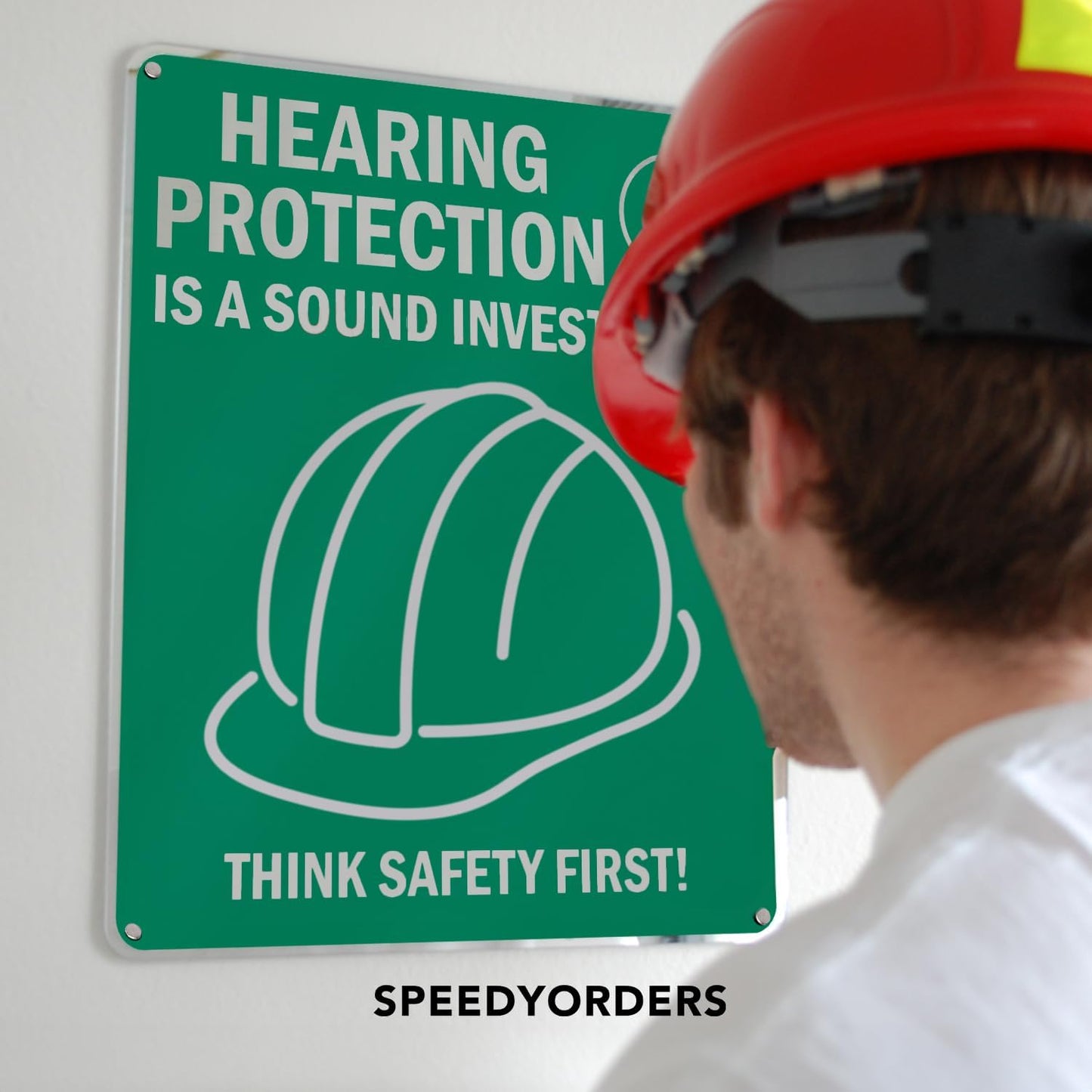 Custom Metal Business Signs, Personalized Aluminum Signs - Waterproof Outdoor, White Aluminum (Green Background, 20x20 In)