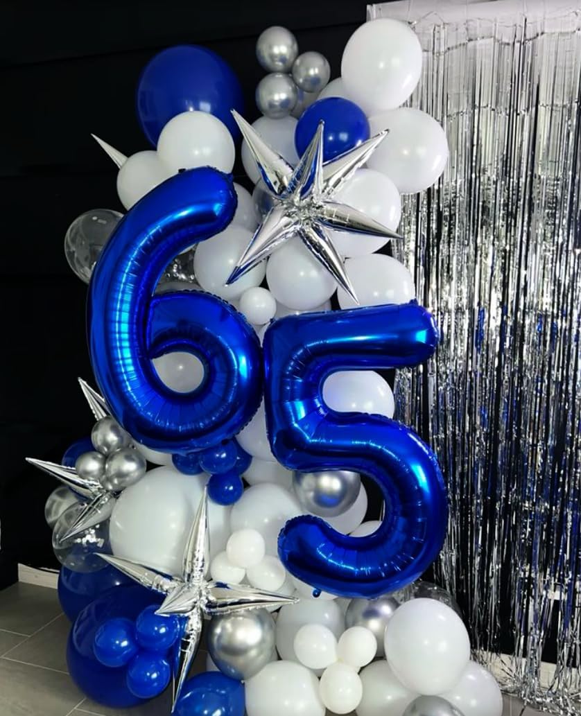 Night Blue 40 Inch Mylar Foil Number 6 Balloon, Birthday Digital Balloons for 6 16 Boy Girl Party Decorations Supplies,Night Blue Big Helium Balloon Numbers for 26 36 46 60 Men Women Anniversary