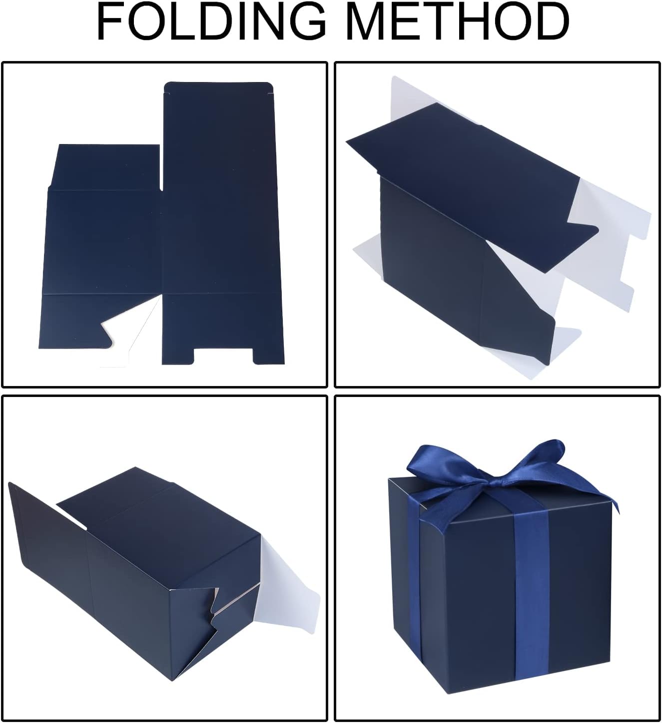 COTOPHER Small Gift Boxes 25 Pack 5x5x5 inches Blue Gift Boxes with Lids for Gifts, Crafting, Wedding Party Favor, Cupcake Boxes, Candy, Bridesmaids Proposal Box with Ribbons and Stickers