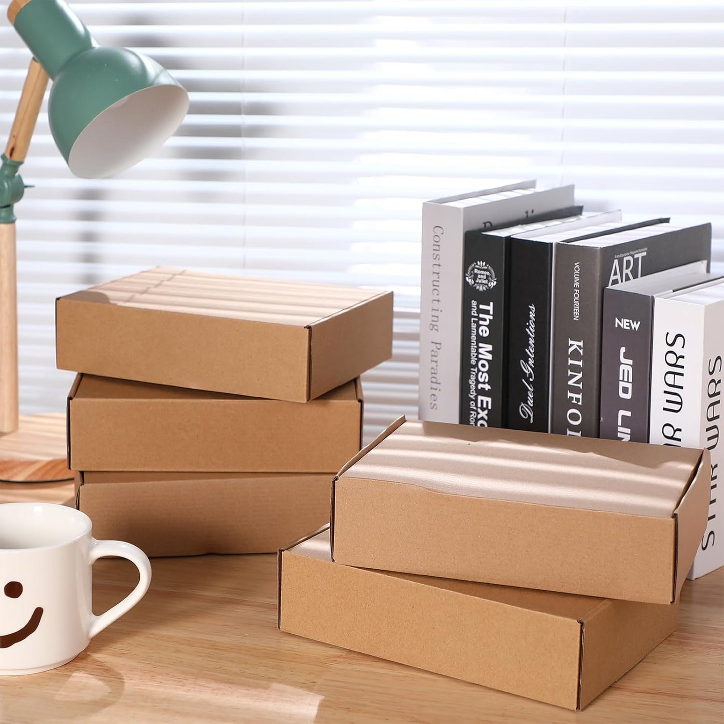 Qilery 100 Pcs Shipping Boxes Cardboard Gift Corrugated Cardboard Brown Boxes Mailer Packaging for Mailing Small Business Present (7.87 x 5.51 x 1.57 Inches)