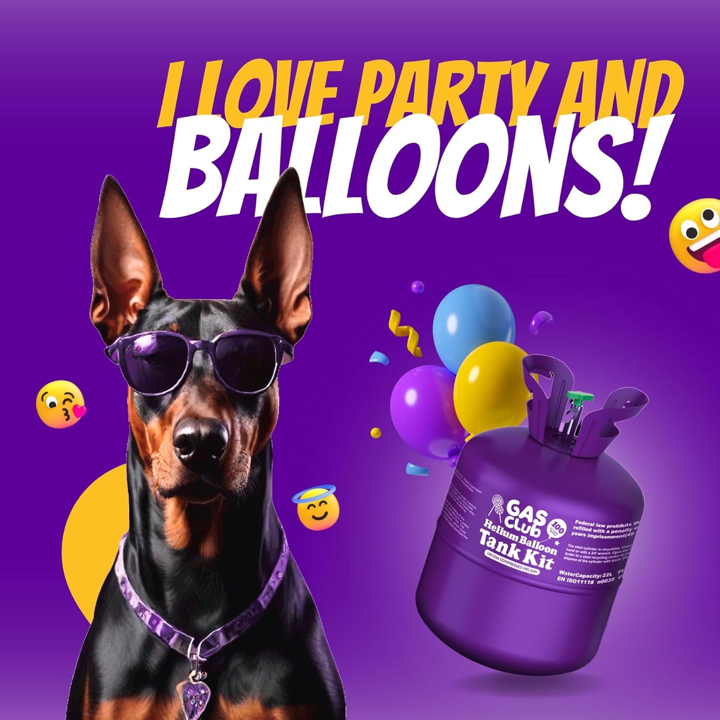Helium Tank for Balloons At Home, 22L Balloon Kit Up To 100 Latex Balloons, Balloon Pump Kit Includes Latex Balloons and Ribbon, Perfect for Parties and Events