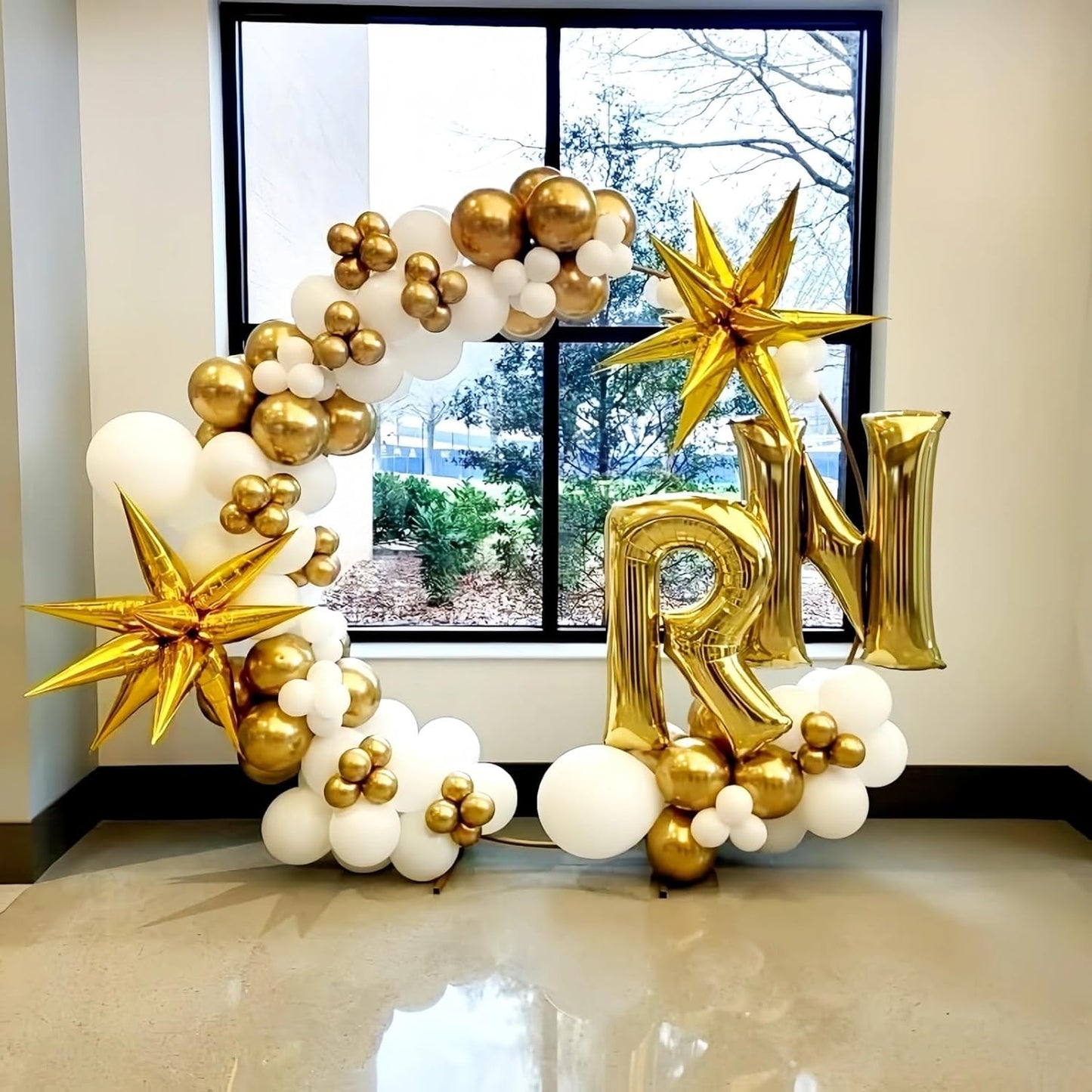 40 Inch Foil Letter Balloon, Big Alphabet R Word, Large Self Inflating Gold Decor for Custom Name, Helium Balloons for Women Birthday Party Anniversary Decoration Supplies