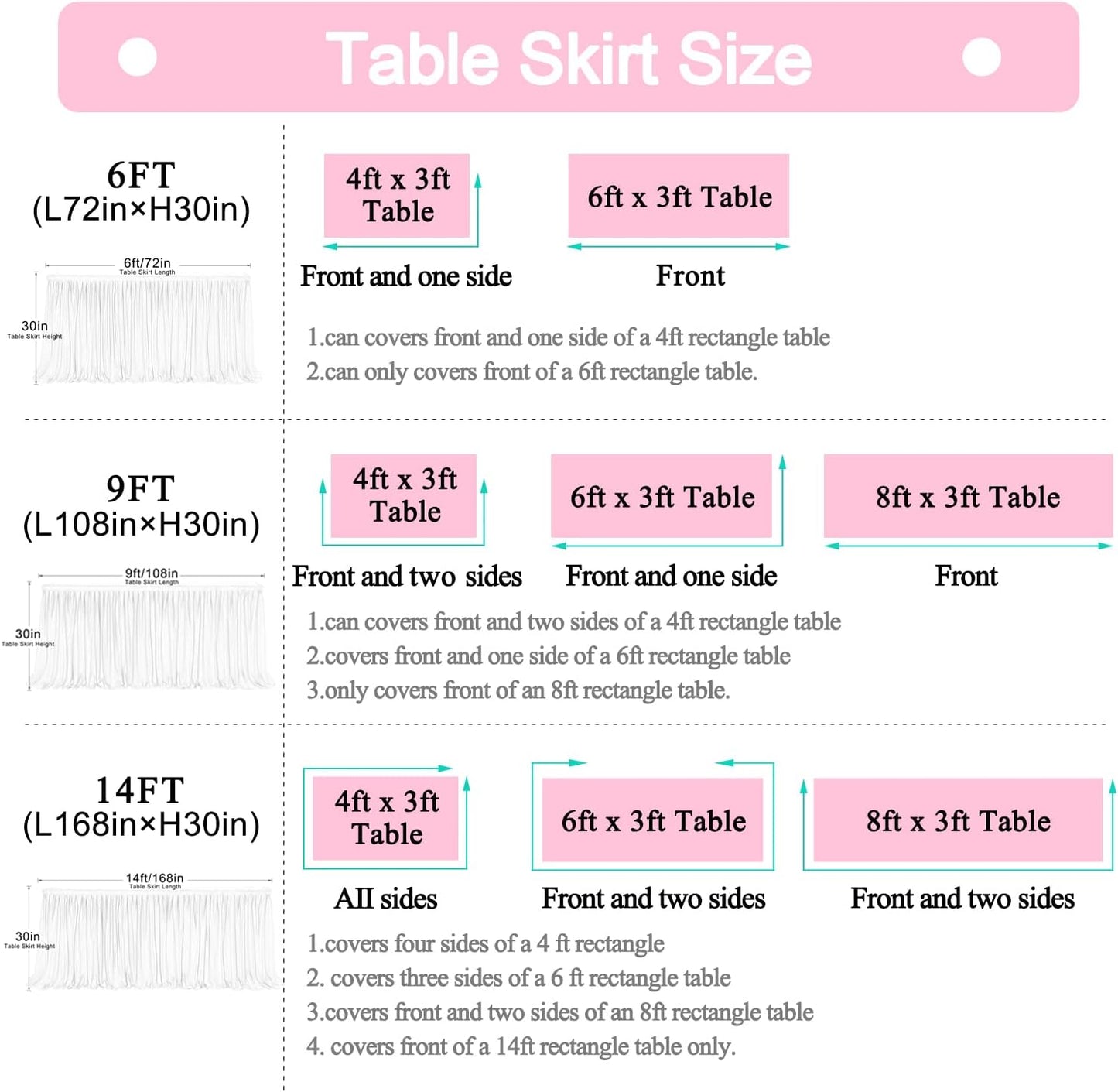 9ft Pink and Blue Gender Reveal Table Skirt for Baby Shower Boy or Girl Tulle Tutu Table Cloths Cover for Birthday Party Wedding Dessert Buffet Banquet Table Decorations