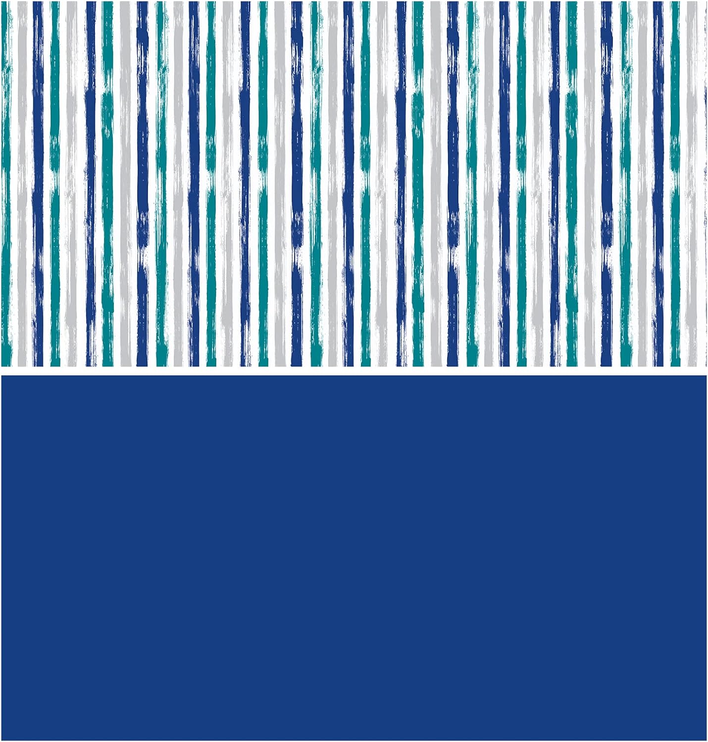 WRAPAHOLIC 30 Inch Reversible Wrapping Paper Roll - 30 Inch X 100 Feet Jumbo Roll Blue Navy and Grey Lines Print for Birthday, Holiday, Wedding, Baby Shower and More Occasions