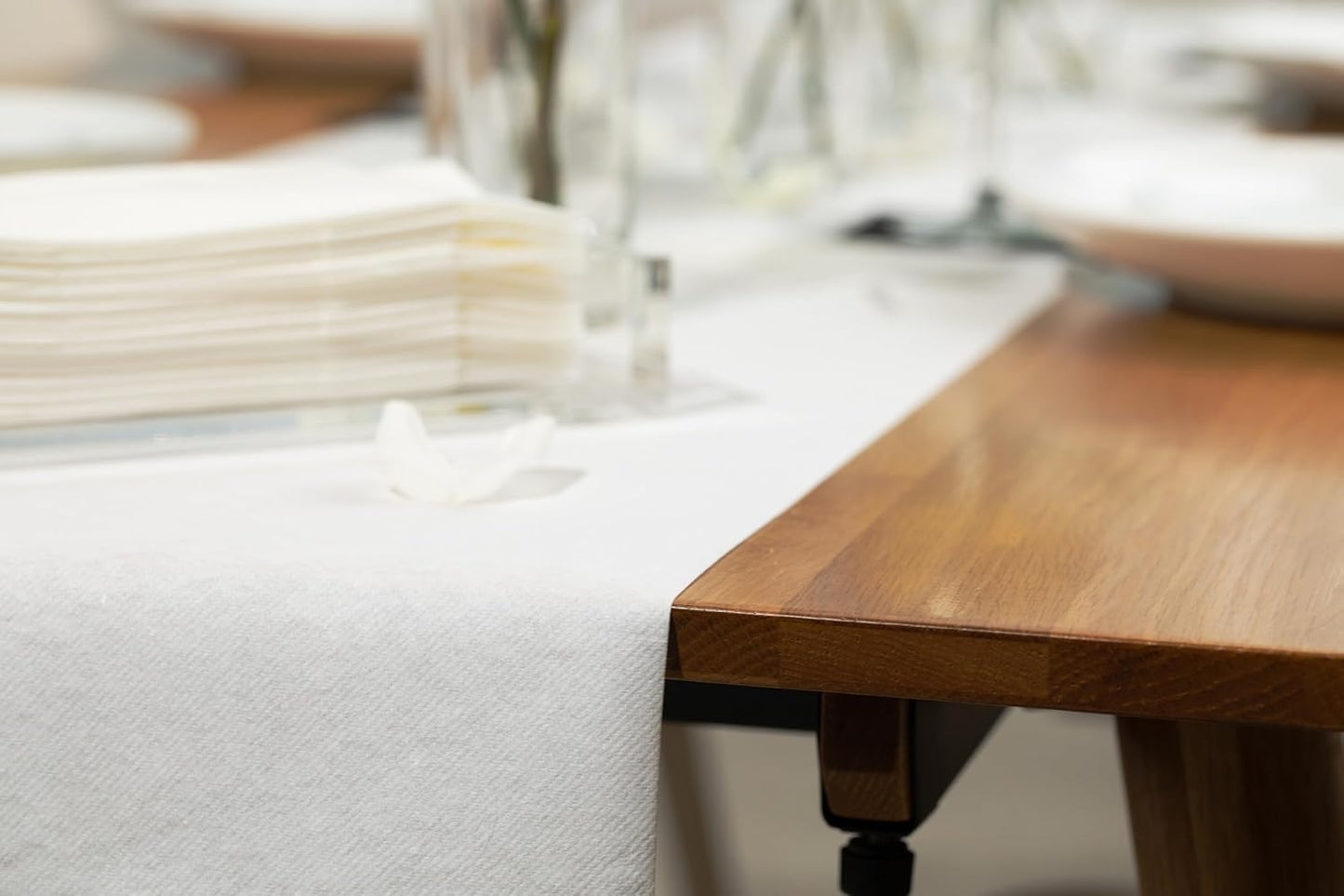 American Homestead Paper Table Runner Roll - 78 ft. Disposable Linen-Like Table Cover Roll - 20 Perforated Table Runners (16" x 48") for Parties, Weddings, and Events - Light Brown