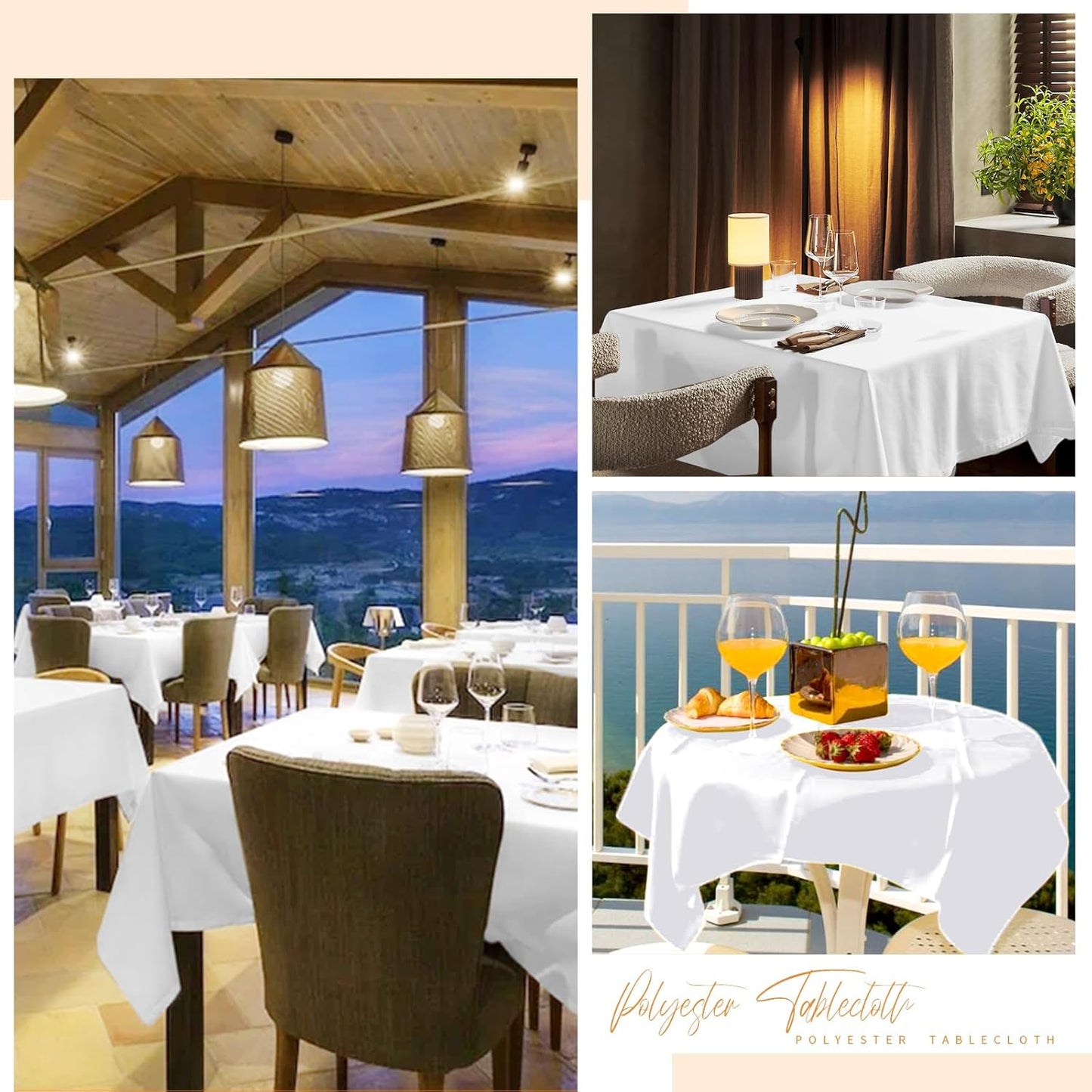 fani 12 Pack Square Tablecloth 52 x 52 Inch, White Tablecloth for Square Table, Washable Polyester Table Cloth, Fabric Table Cover for Wedding Parties Restaurant Buffet