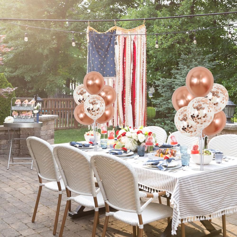 TONIFUL Rose Gold Balloon Stand Centerpiece Table Decorations,Balloons Stand Kit for Bridal Shower,Wedding,Engagement,Baby Shower,Graduation,Anniversary,Mother's Day,Birthday Decorations(4 Set)