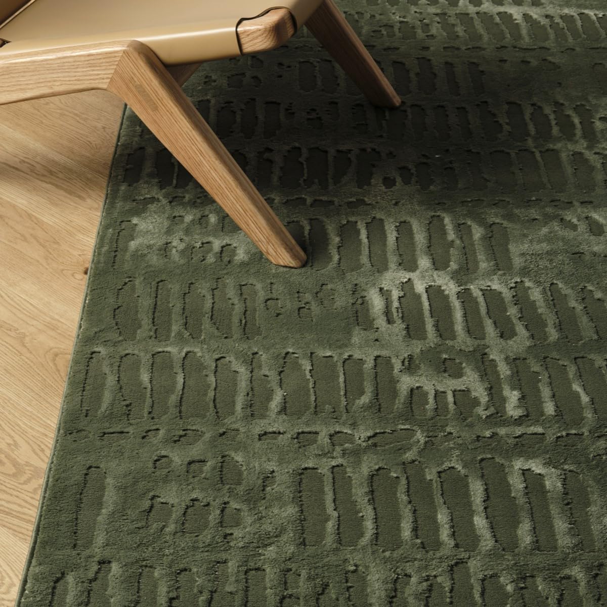 Revival Rugs Shell 9'2"x12'2" Washable Area Rug for Living Room Bedroom - 100% Recycled Oeko-TEX Certified, Medium Pile, Green