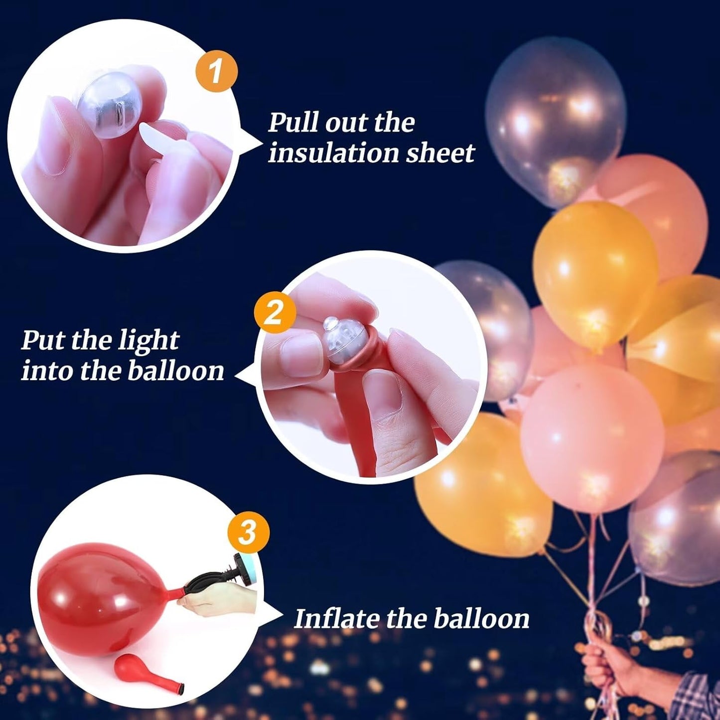 100Pcs Balloon Lights with Lanyard, Long Standby Time Mini Balloon Lights, LED Multicolor Flash Round Ball Lamp for Paper Lantern, Wedding, Birthday Halloween Easter Christmas Decorative