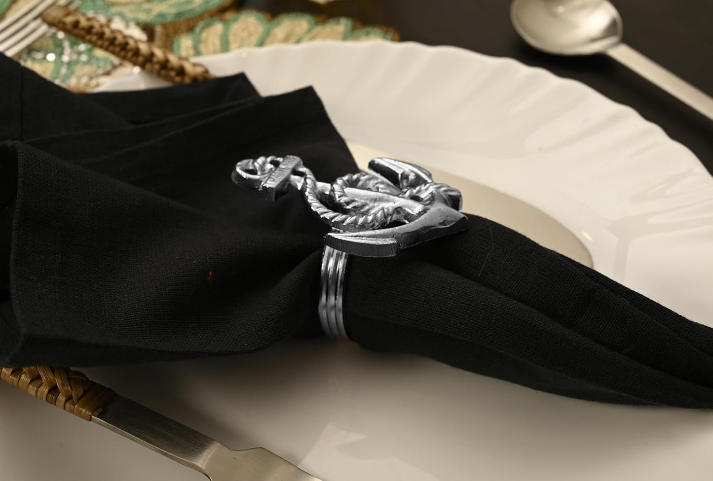 Silver Napkin Rings Set of 12 - Durable & Versatile, Elegant Metal Napkin Rings for Table Settings, Special Occasions, Easter Table Decor & Gift Giving Ideas Silver- ALPHA Living HOME