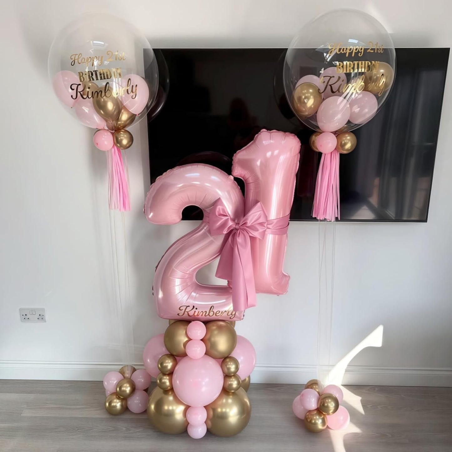Large Pastel Pink 14 Balloon Number Set, Foil Number 1 & 4, 40 Inch Mylar Self Inflating Light Pink 14 Balloons for Girls 14th Birthday Party Decor