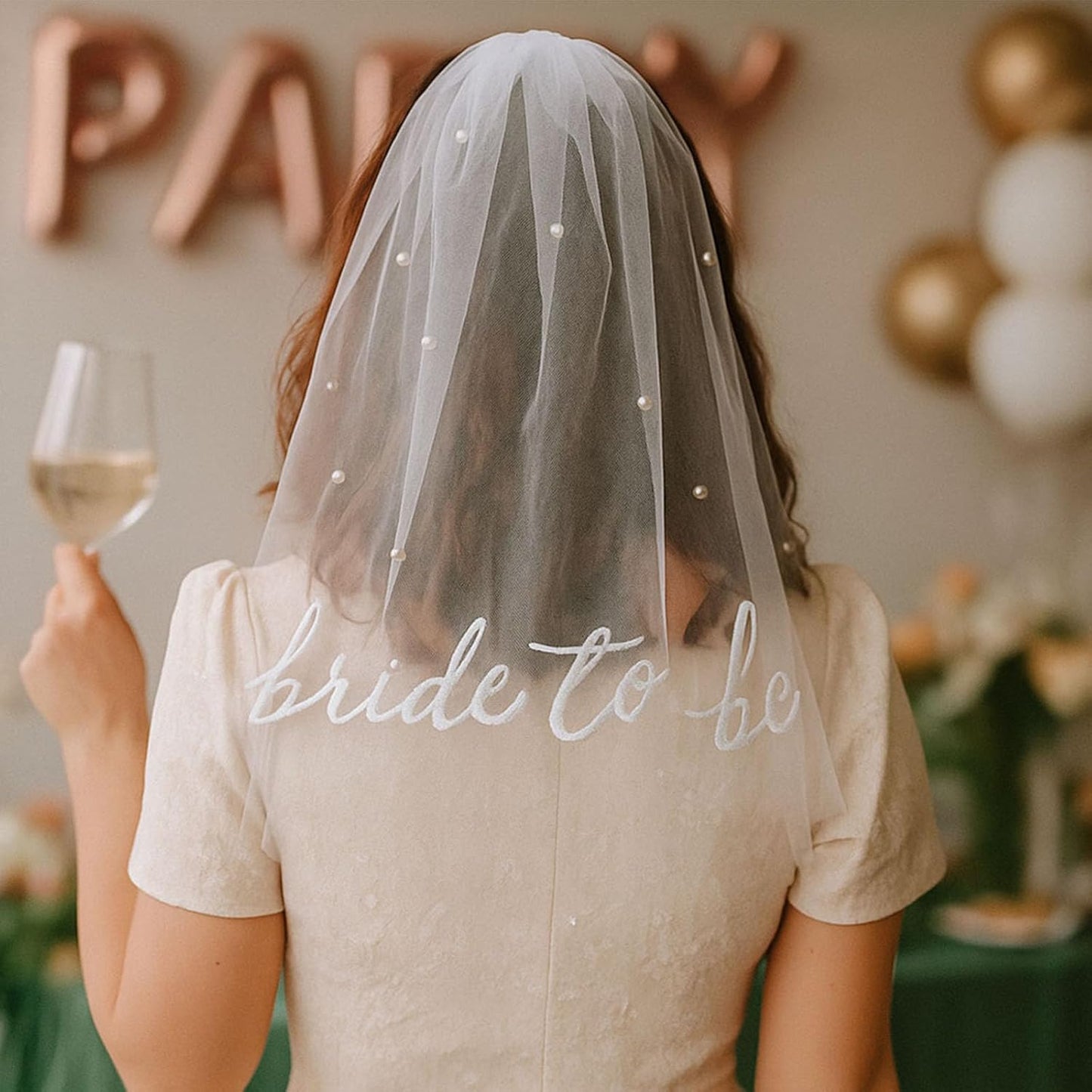 Bride To Be Bride Veil Bachelorette Party,Pearl Veils For Brides,Bachelorette Party Decorations