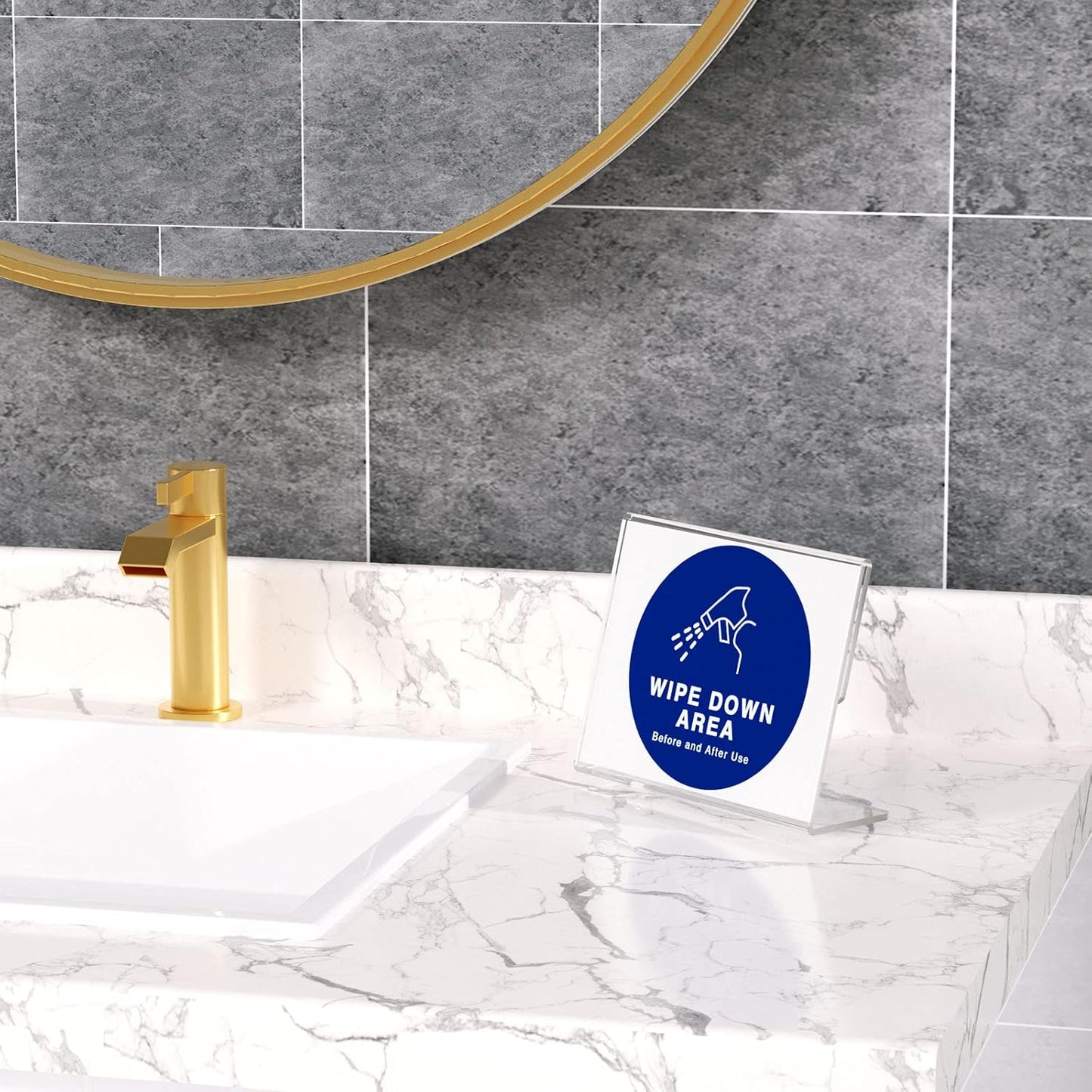 NIUBEE Slanted Back Acrylic Sign Holder 7 x 5 Inches, Clear Plastic Sign Holder Paper Display Table Stand for Office, Store, Restaurant -Horizontal (6 Pack)