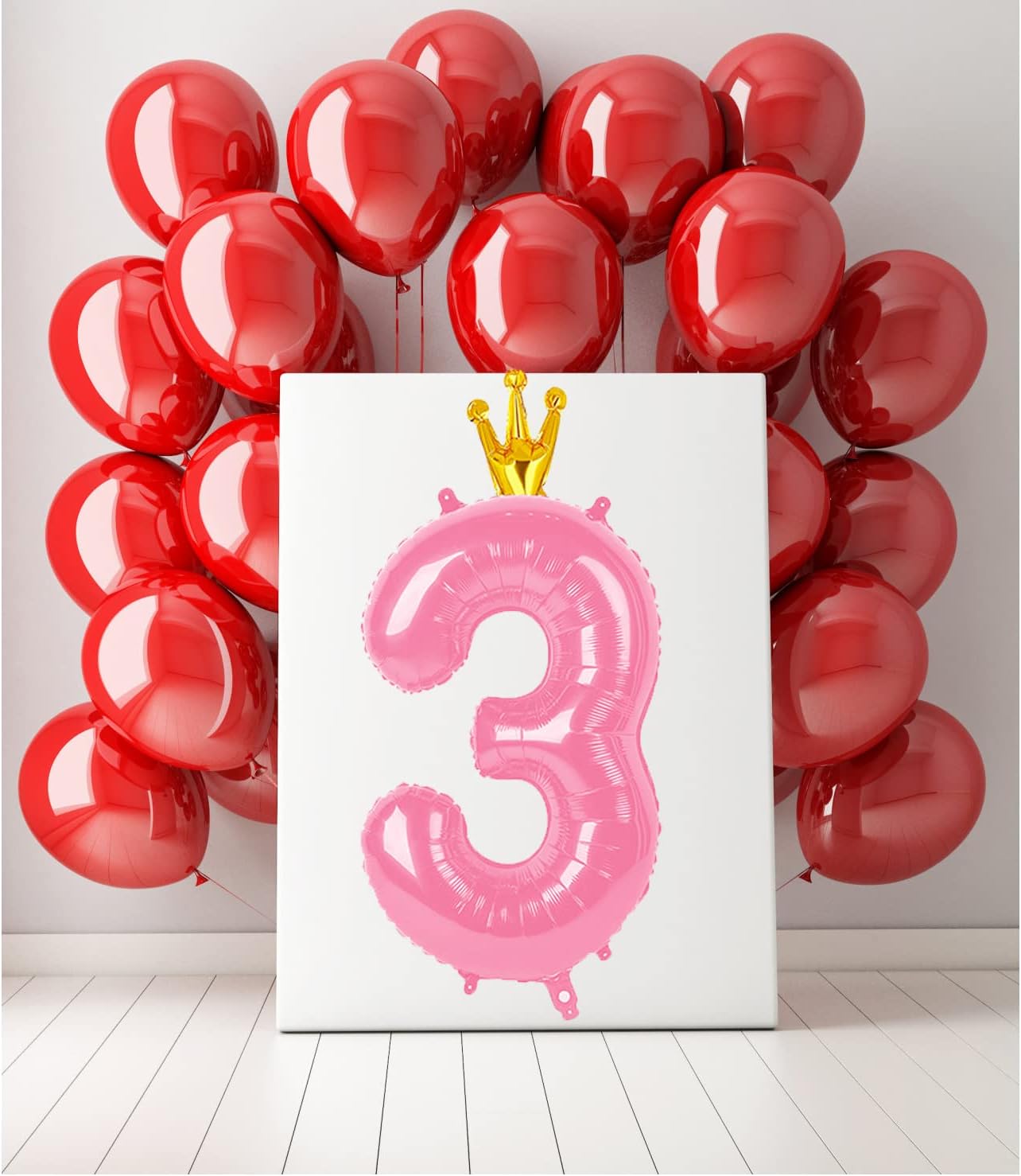 40 Inch Number Balloon 0-9(Zero-Nine) with Crown, Big Size Happy Birthday Balloon, Foil Helium Big Number Balloon for Birthday Party,Wedding, Anniversary (PINK 0)