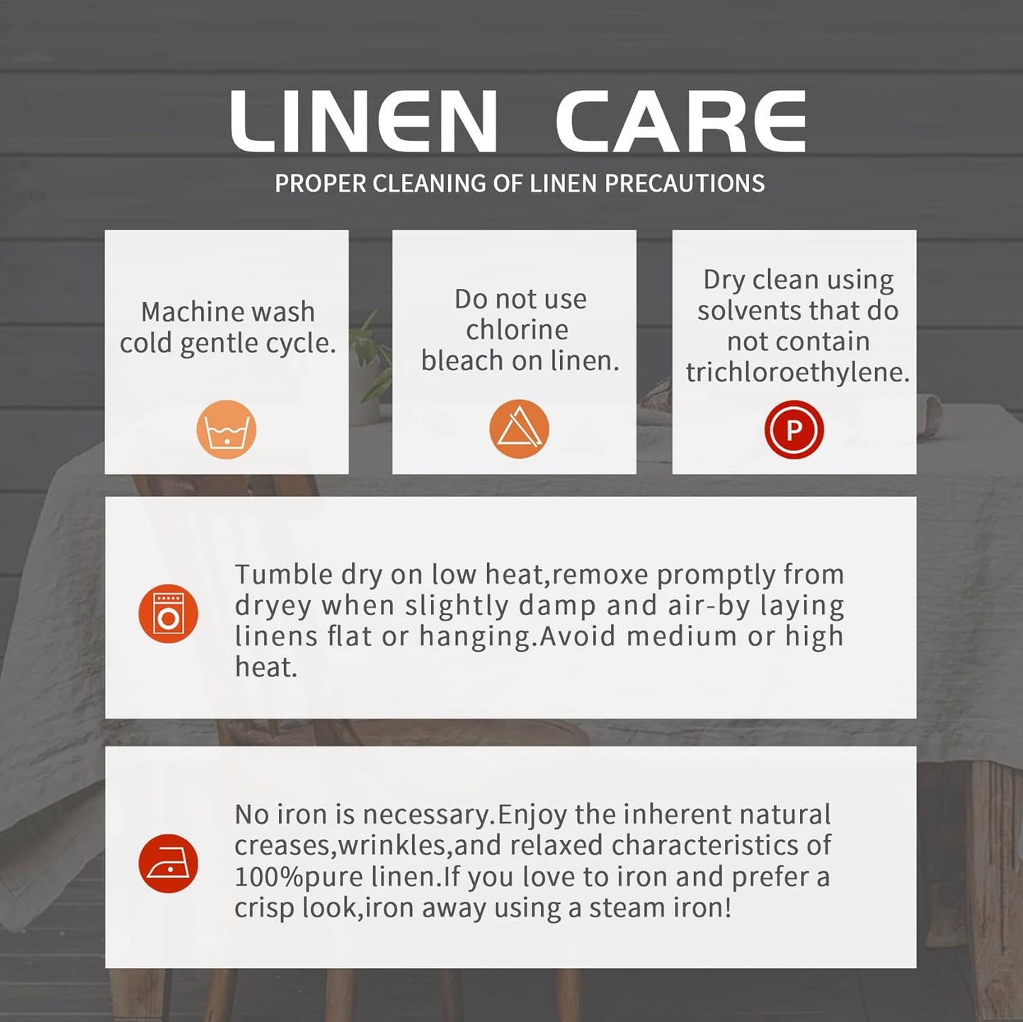 EVERLY100% Pure Linen Rectangle Tablecloths132Lx60WInch for Dining,Buffet Parties,Picnic,Events,Weddings and Restaurants,Decorative Halloween,Thanksgiving Machine Washable Tablecloths-Natural Linen