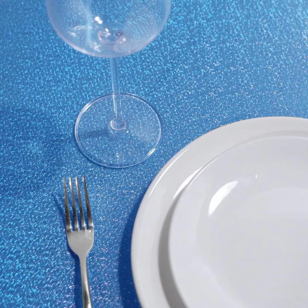 Fitable Sequin Tablecloth for Parties 60x60 Inch - Sparkle Glitter Table Cloth Laser Square Overlay for Wedding Baby Shower Ceremony Birthday Holiday Banquet Decor, Blue