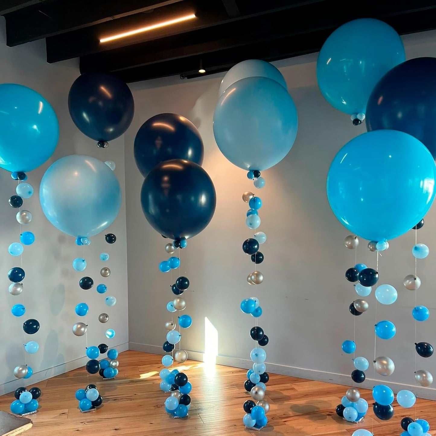 Giant Balloons 36 inch, 4pcs Jumbo Large Latex Pastel Blue Balloons for Birthday Baby Shower Party Decorations.
