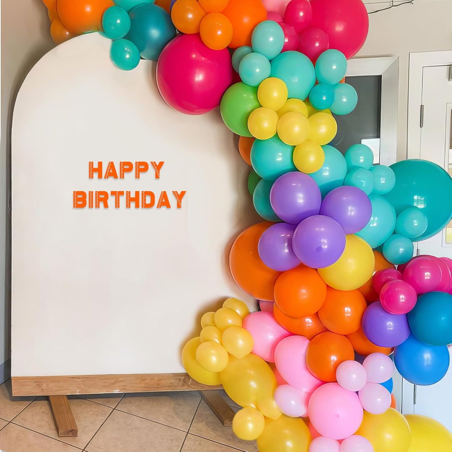 Multicolor Rainbow Balloons, Multicolor Balloons Light Blue Yellow Dark Green Purple Orange Red Balloon Colorful Latex Balloons for Birthday Kids Party Wedding Baby Shower Engagement Decorations