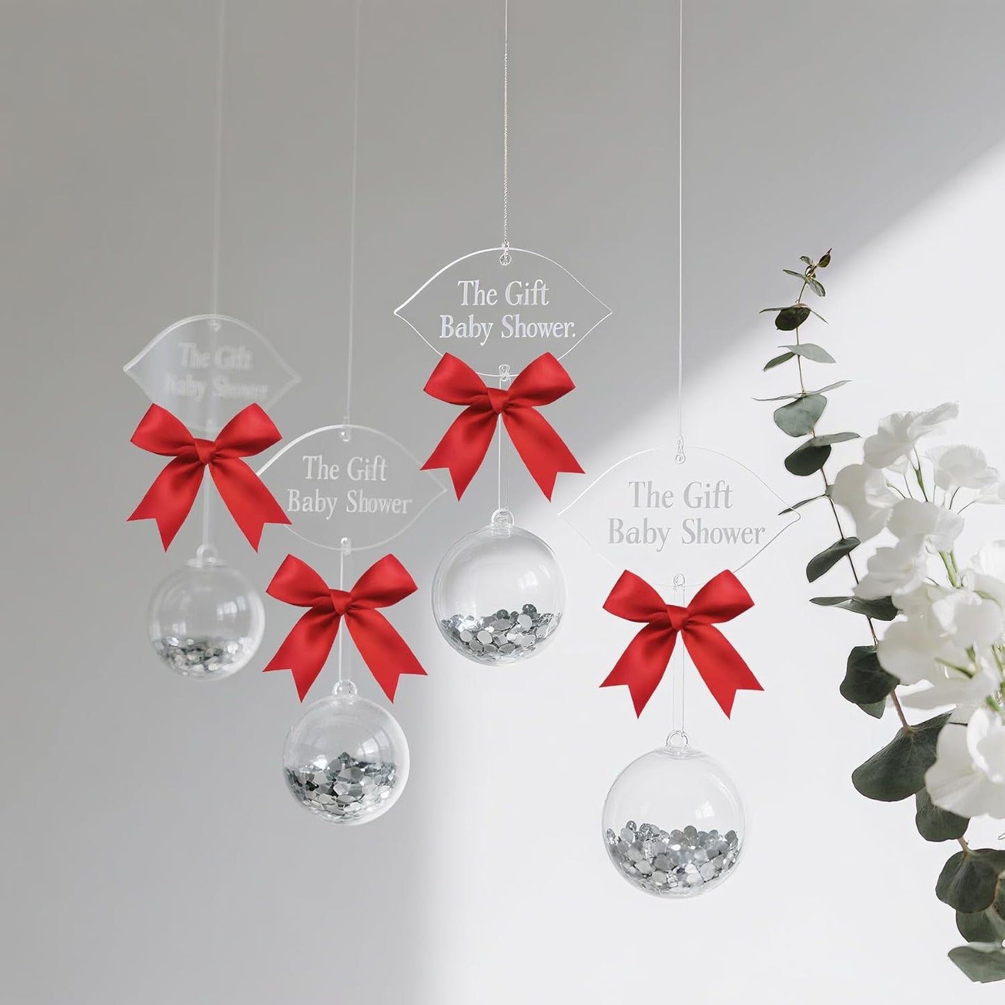 50 Pieces Gift Wrap Bows Premium Satin Ribbon Bows 3.3 Inch Craft Bows for Gift Wrapping DIY Treat Bags Holiday Gifts Bag Party Decorations, Wedding Decor Christmas Birthday Presents (Red)