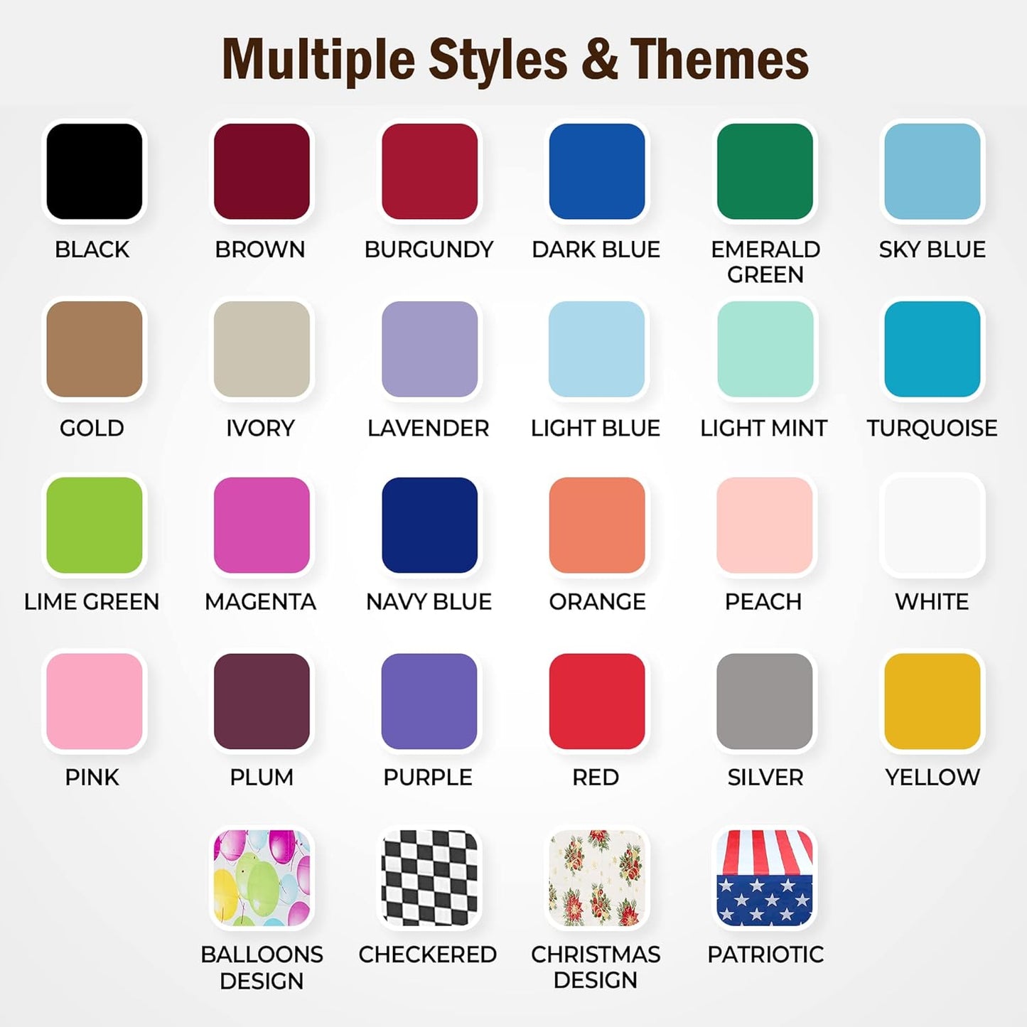 Party Solids Pack of 12 Premium Plastic Tablecloth 54 Inch x 108 Inch Rectangle Table Cover - Burgundy