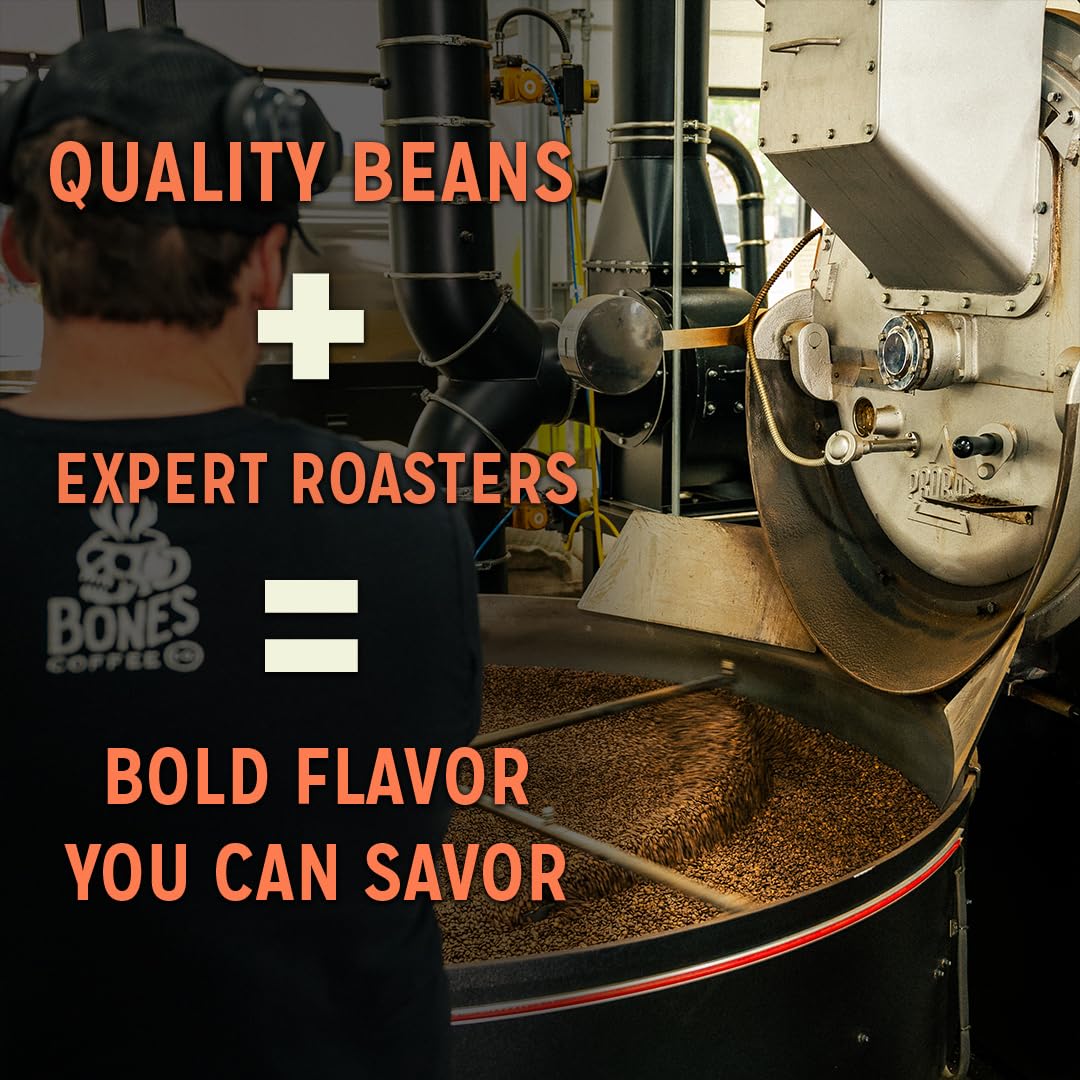 Bones Coffee Company Fall Favorites Pack, 5 Assorted Flavored Coffee Low Acid Medium Roast Arabica Beans Specialty Coffee Gifts, Auto Drip and French Press Compatible, 4 oz Pack of 5 Whole Bean