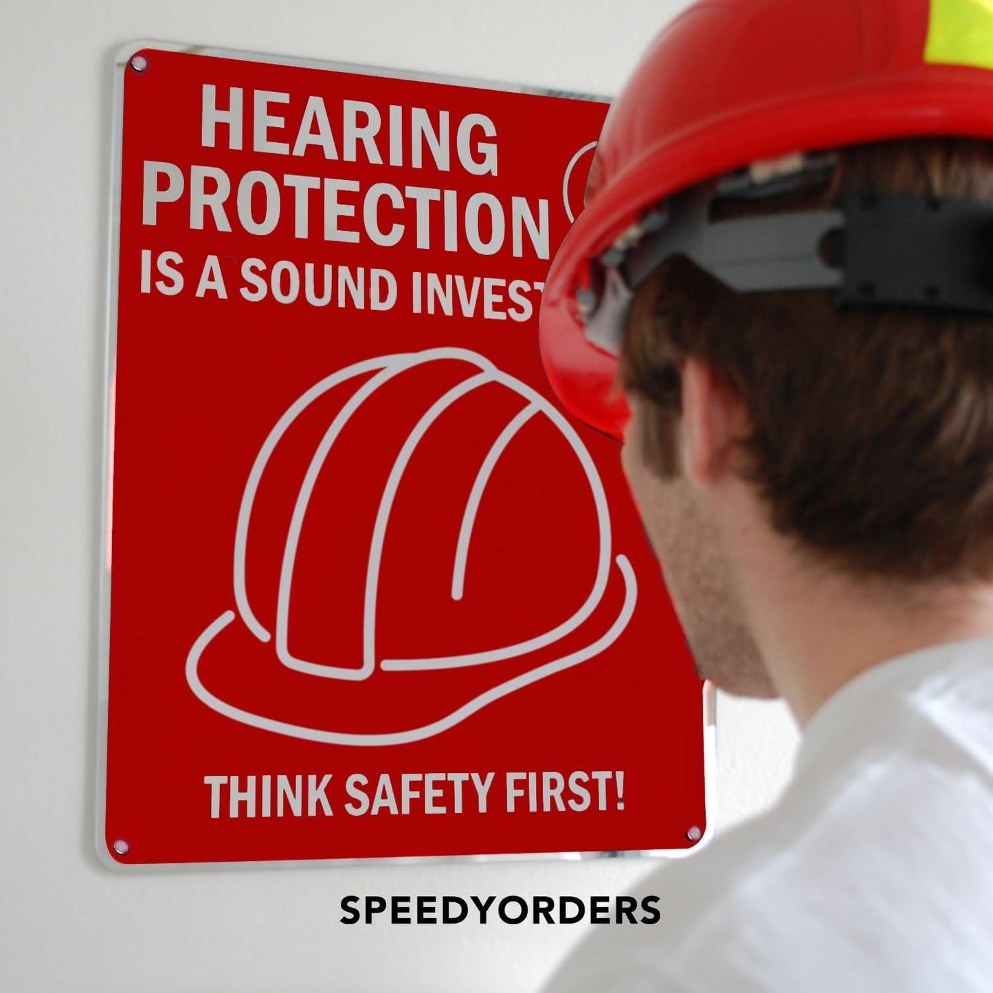 Custom Outdoor Metal Sign - Personalized Aluminum Safety and Business Sign, Waterproof (Red Background, White Aluminum, 7x7 In)