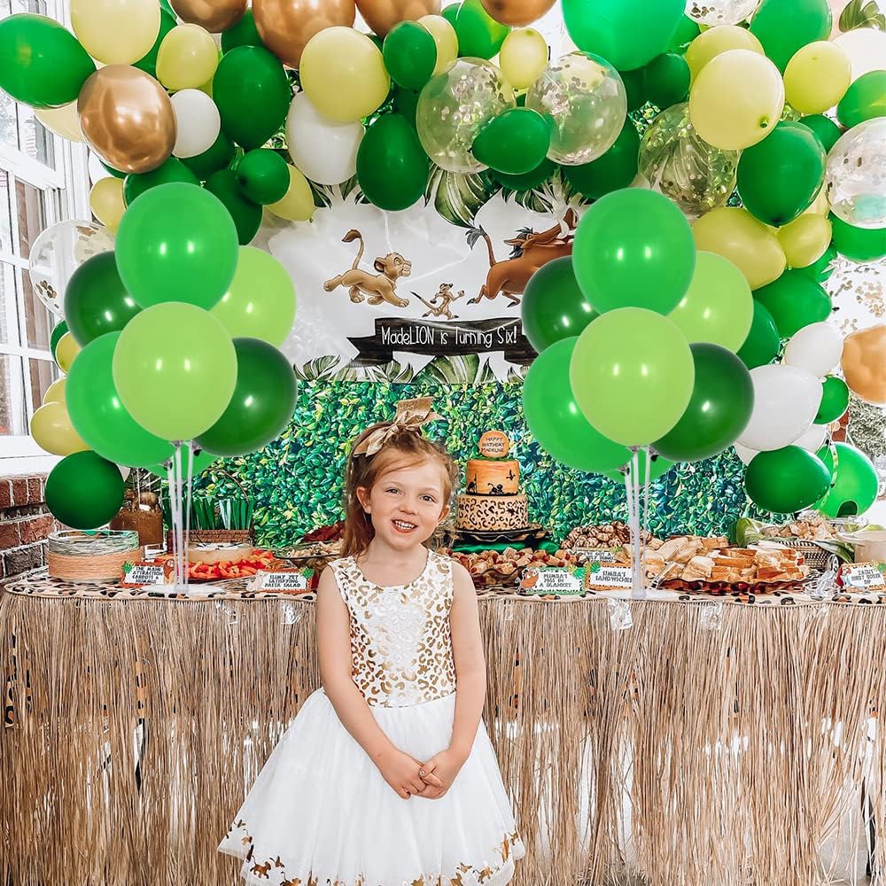 TONIFUL 4 Green Table Centerpiece Balloons Stand Kit with Green Balloons for Forest Wild Theme Party Baby shower Birthday,St. Patrick's Day,Christmas Party,Easter,Supplies Decorations