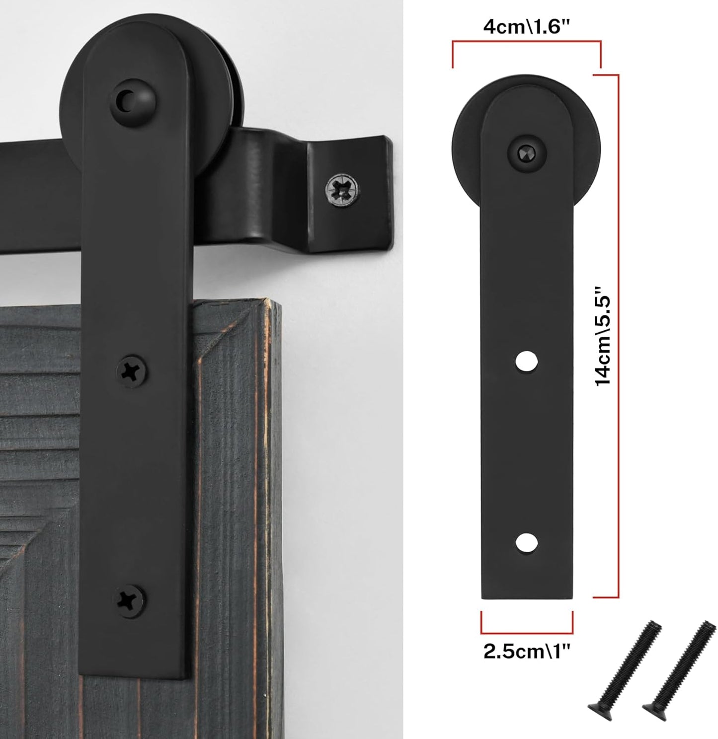COGOOD Farmhouse Barn Door Mirror - 25" x 18" Rustic Wood Framed Decrative Mirror for Bathroom, Living Room, Entryway Wall Decor (Black)