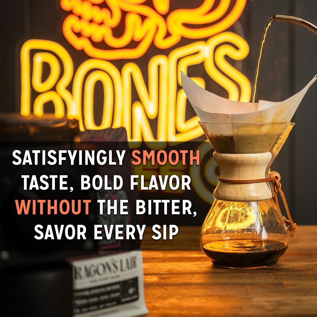 Bones Coffee Company Holiday Favorites Bundle, 5 Assorted Flavored Coffee Low Acid Medium Roast Arabica Beans Specialty Coffee Gifts, Auto Drip and French Press Compatible, 4 oz Pack of 5 Ground