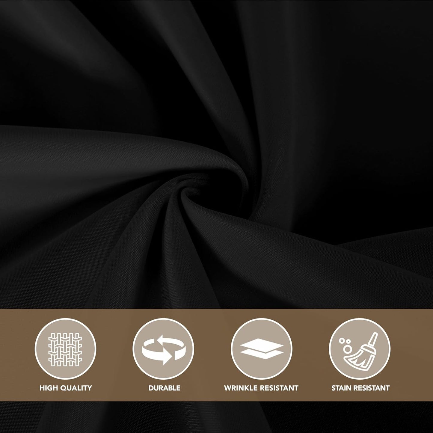 sancua Black Square Tablecloths 85x85 Inch - Fabric Table Cloth for Square or Round Tables, Washable Polyester Table Cover for Outdoor Party, Birthday, Buffet, Resturant