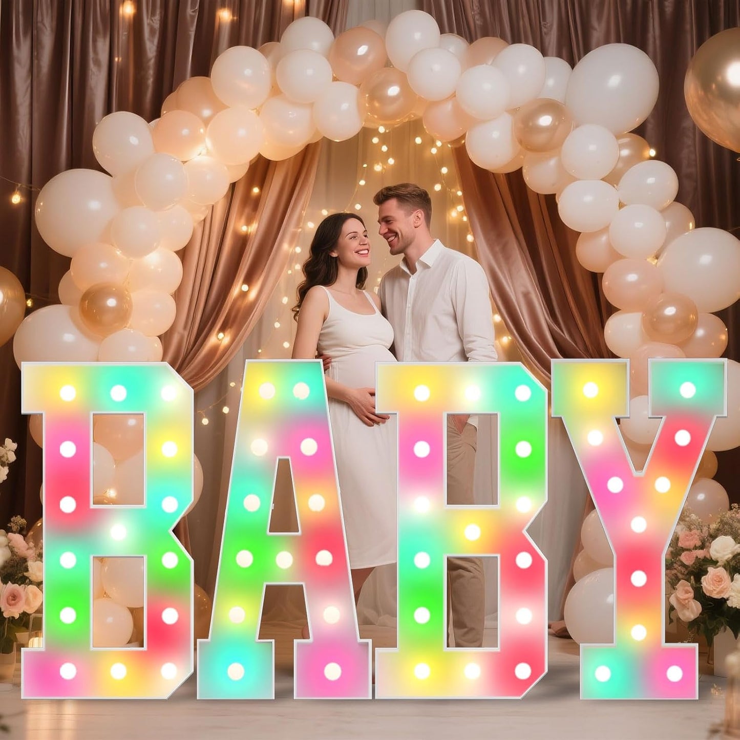 Ledido 4FT Marquee Light Up Letters, 34 Colors Changing Marquee Letter 4 Feet Tall with Remote, Big Letters for Party Wedding Graduation Birthday Decorations, Large Light Up Letter S