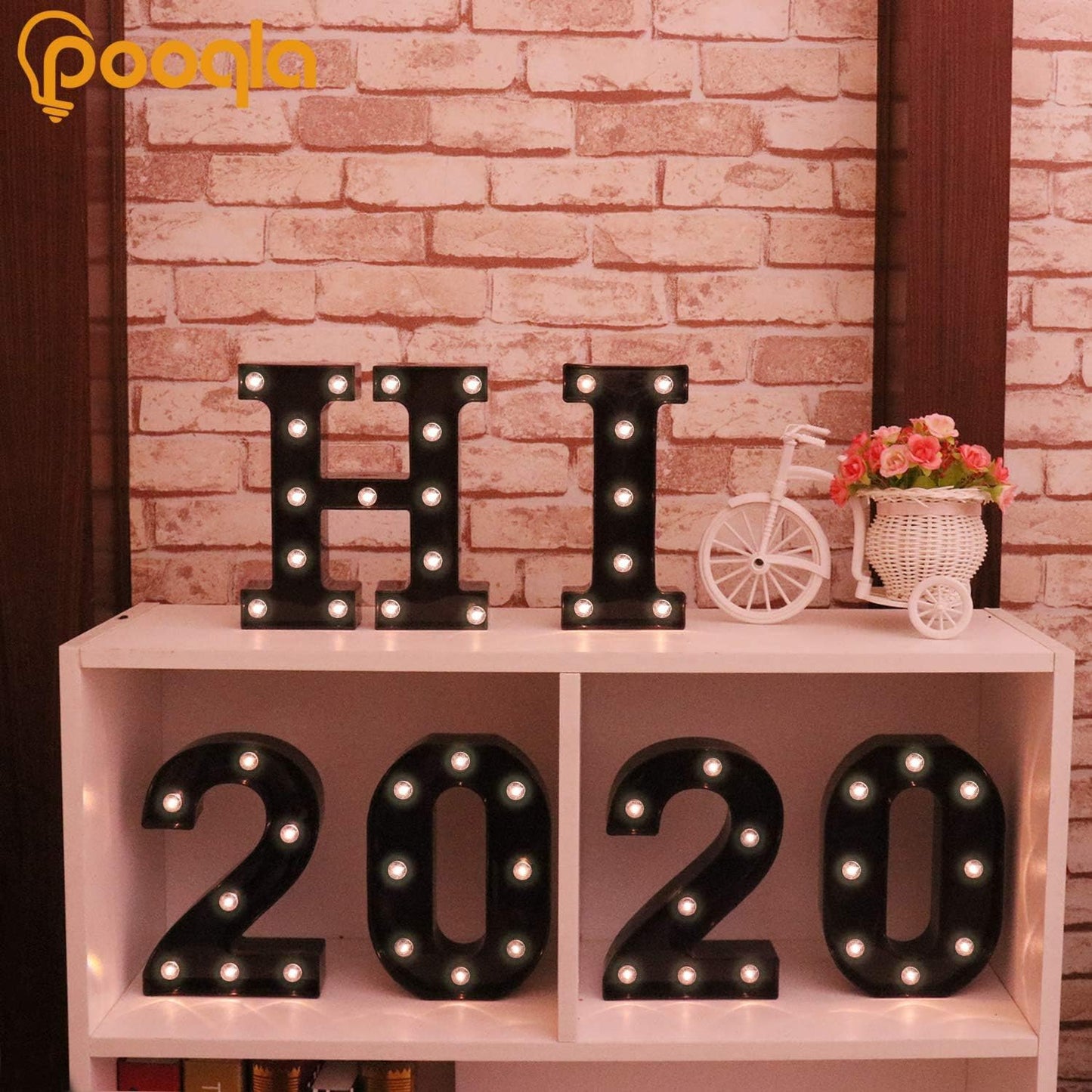 Decorative LED Illuminated Letter Marquee Sign - Alphabet Marquee Letters with Lights For Wedding Birthday Party Christmas Night Light Lamp Home Bar Decoration W, Black